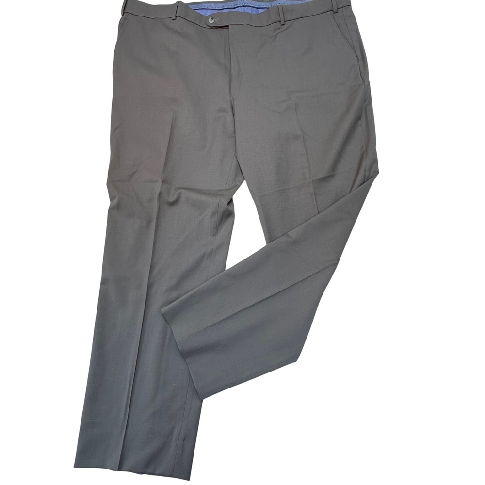Ballin Mens Super 120s Wool Dress Pants Grey Flat Front Slacks Size 46 Canada
